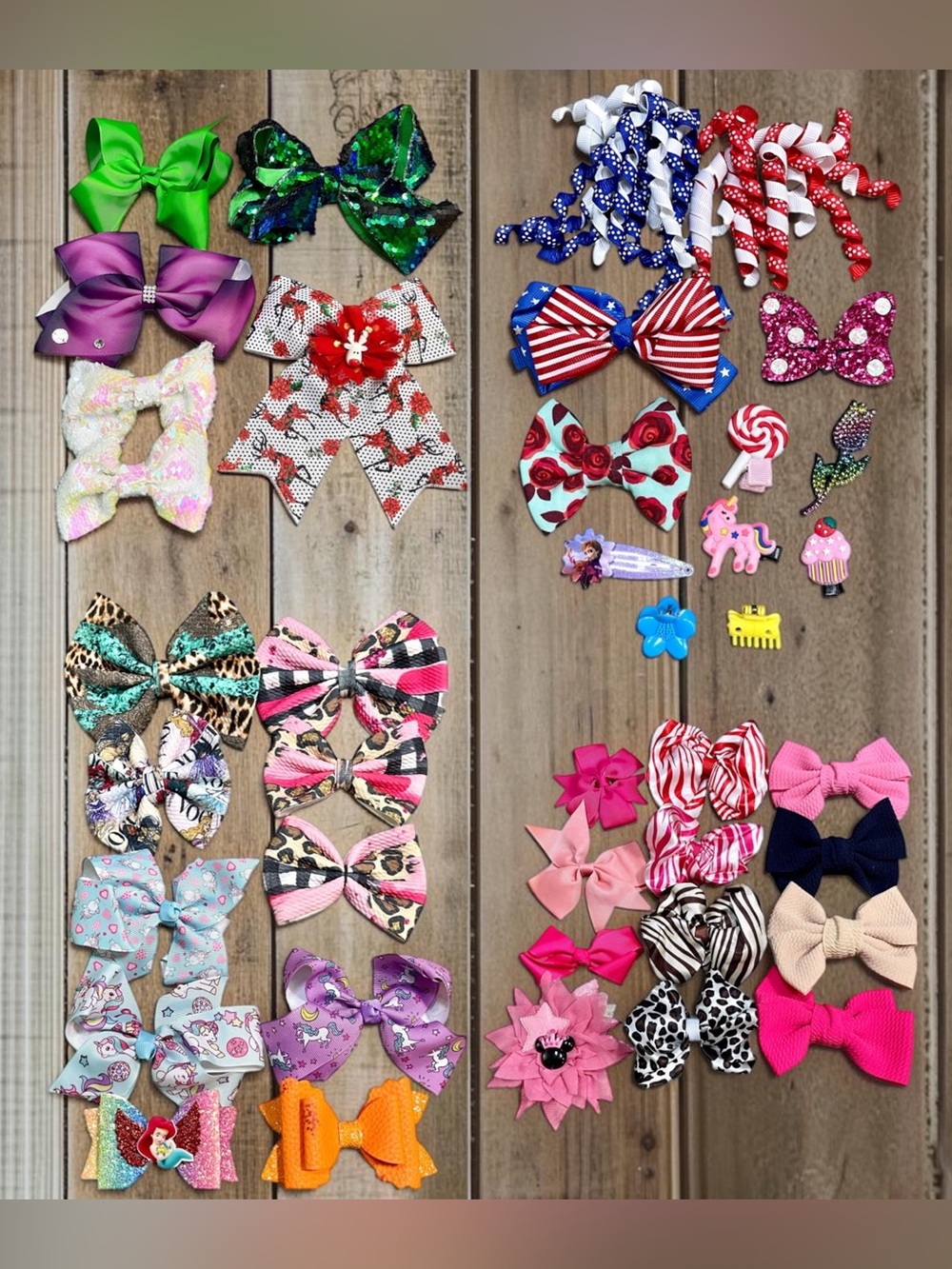 Girls 40 piece hair bow clip bundle